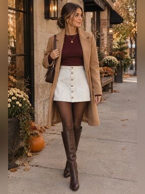 American Apparel Jean Button-Front Mini Skirt